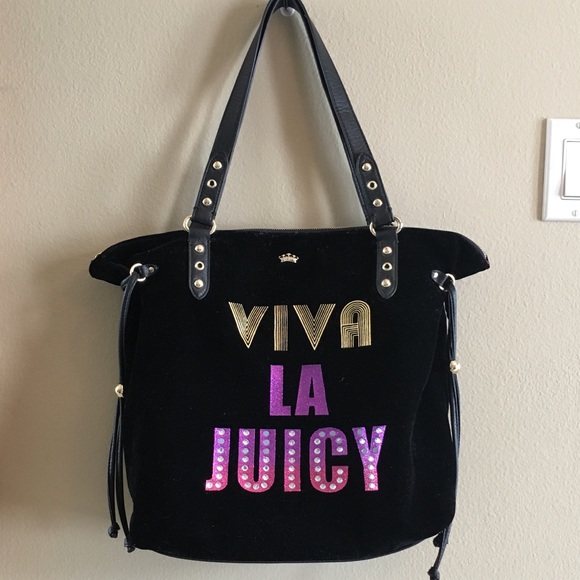 Juicy Couture Handbags - VIVA LA JUICY black velvet bag